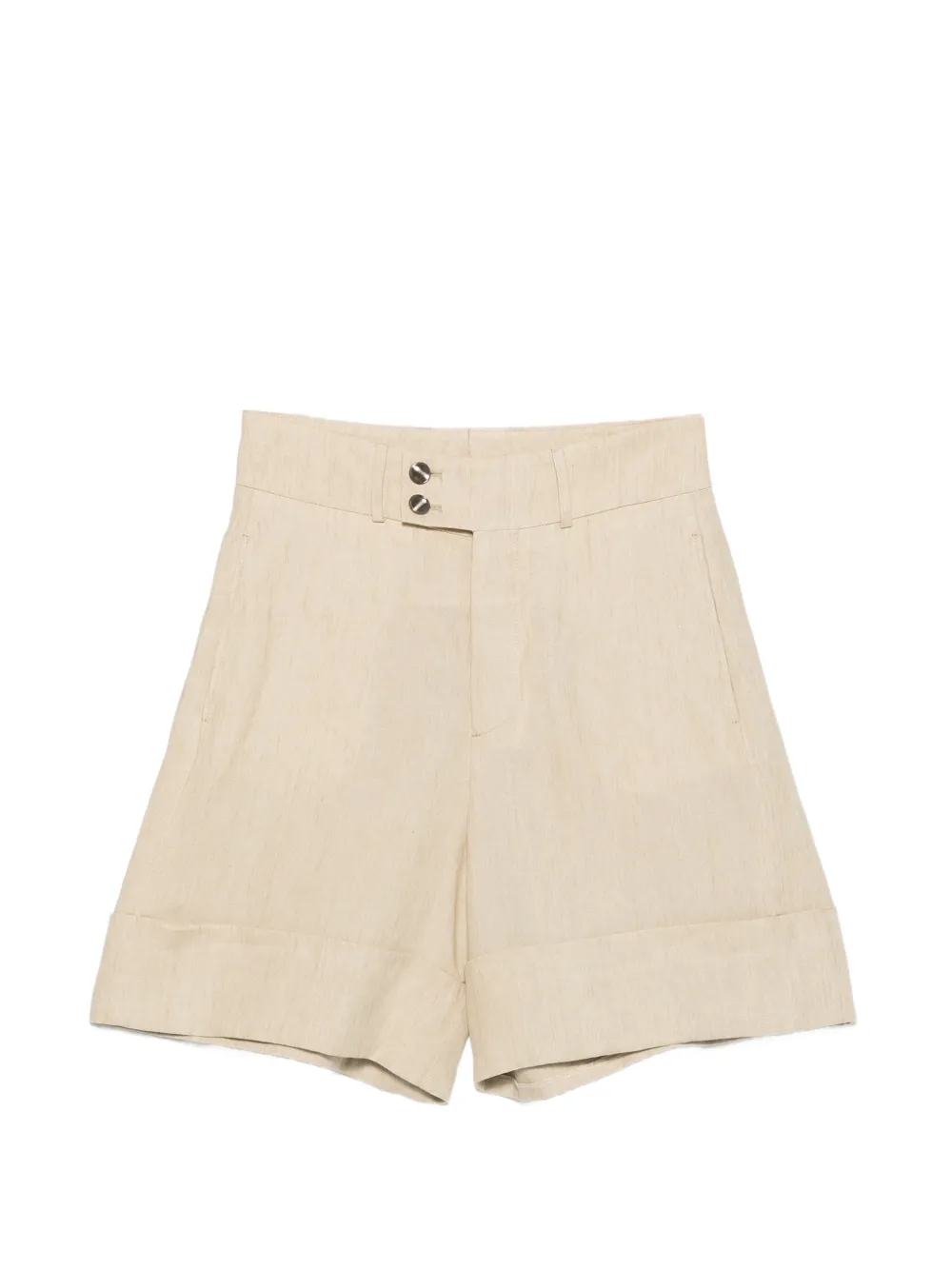 Berwich Nadine buttoned turn-up shorts - Nude