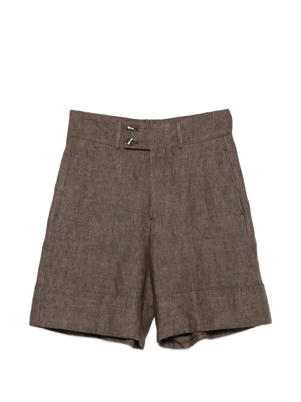 Berwich Nadine double-buttoned turn-up shorts - Braun