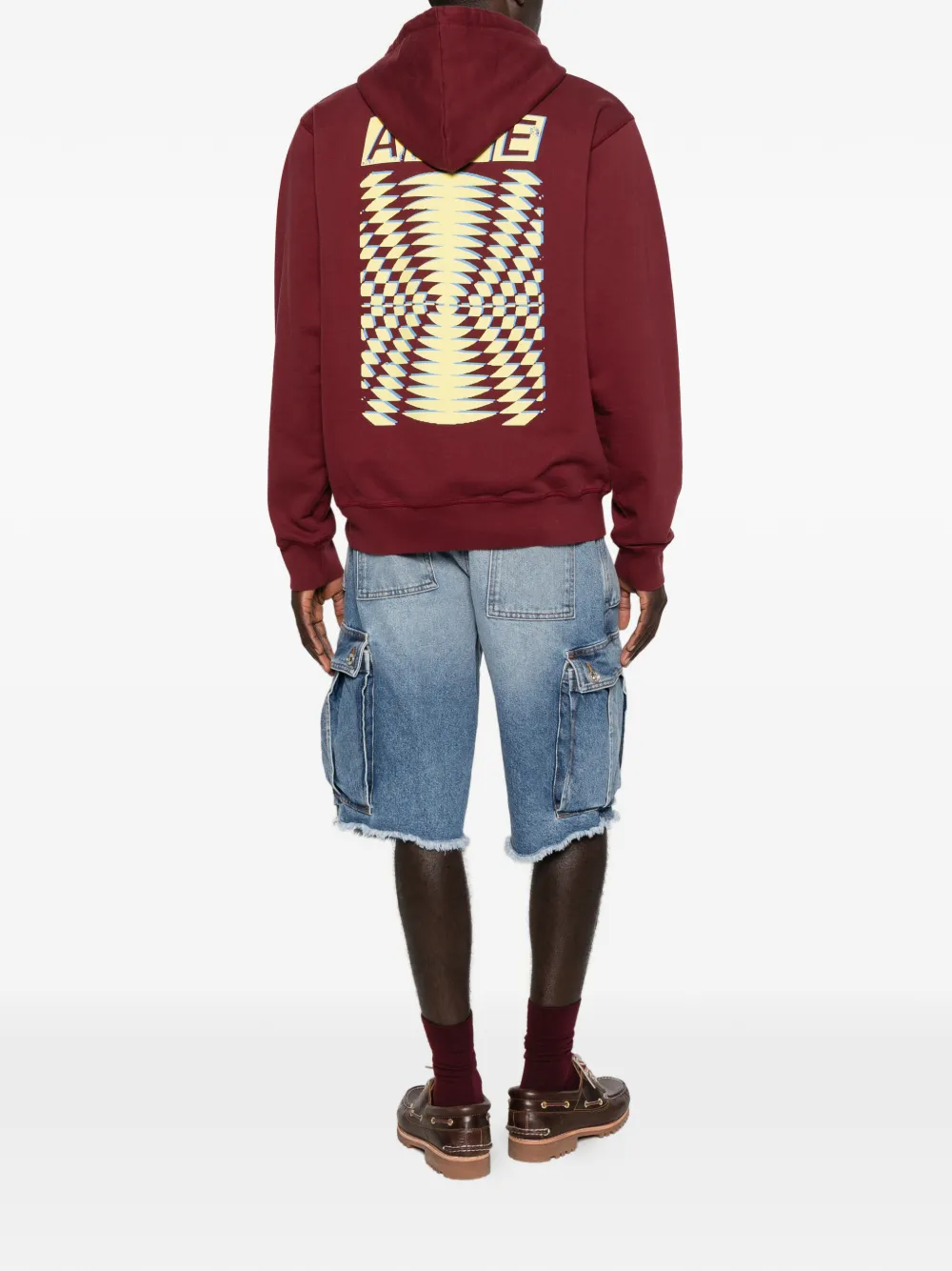Arte Antwerp graphic-print drawstring hoodie - Rosso