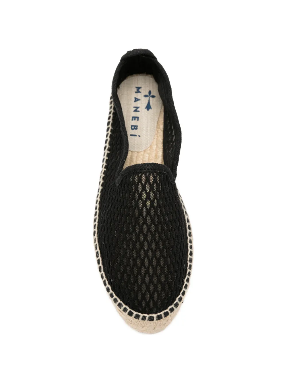 Manebi mesh-knit platform espadrilles Zwart