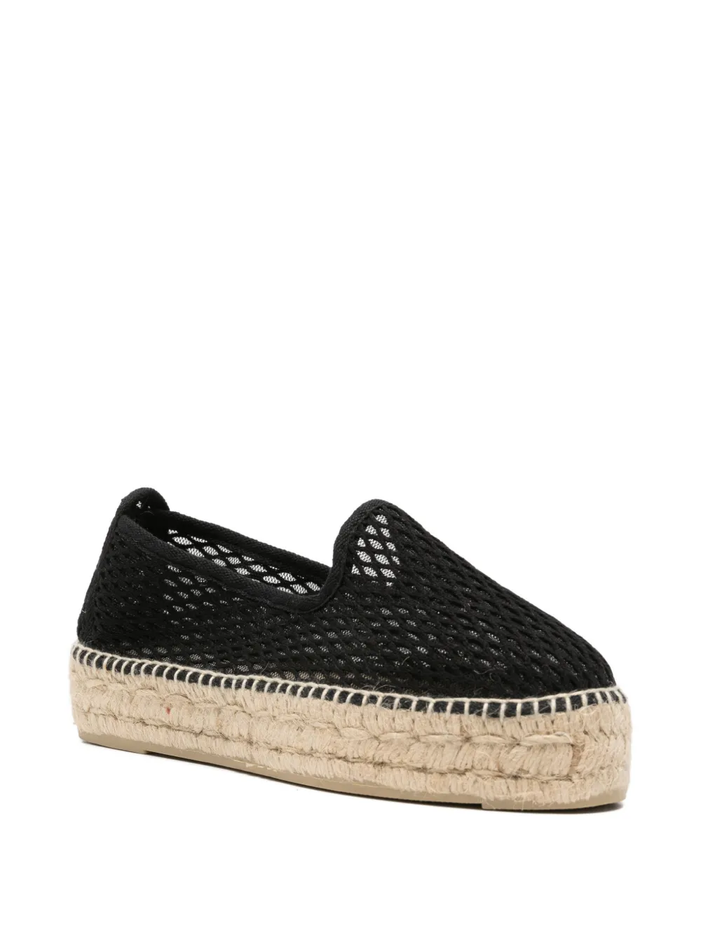 Manebi mesh-knit platform espadrilles Zwart