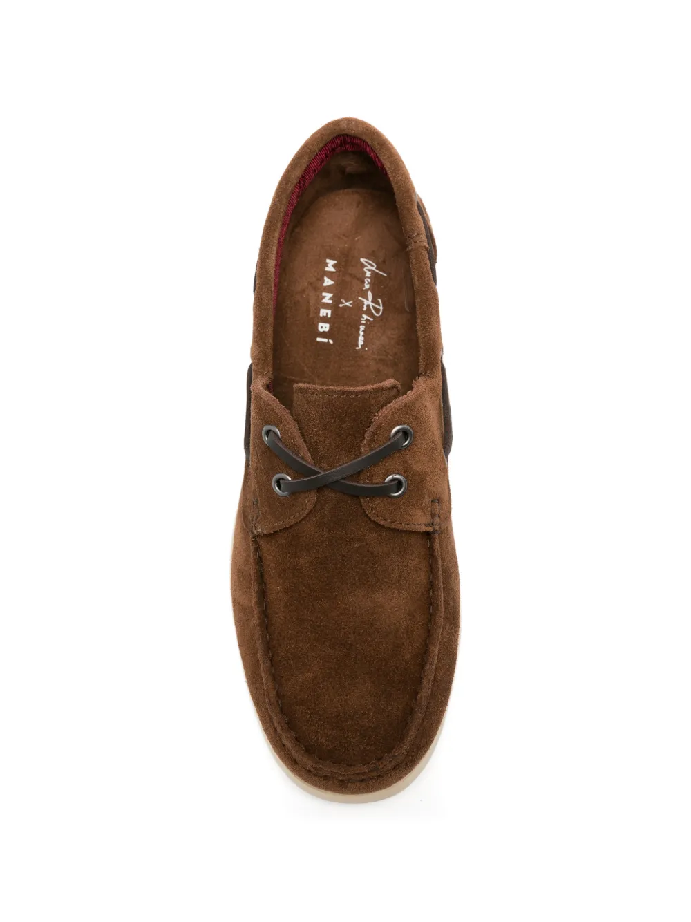 Manebi x Luca Rubinacci logo-detail boat shoes Bruin