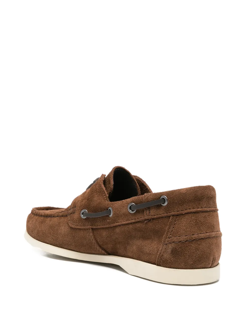 Manebi x Luca Rubinacci logo-detail boat shoes Bruin