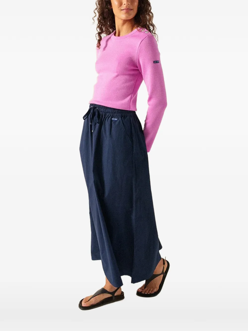 Saint James Marée button-detail sweater - Rosa