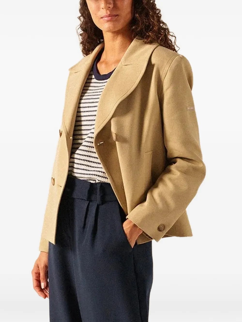 Saint James double-breasted notched-lapels blazer - Toni neutri