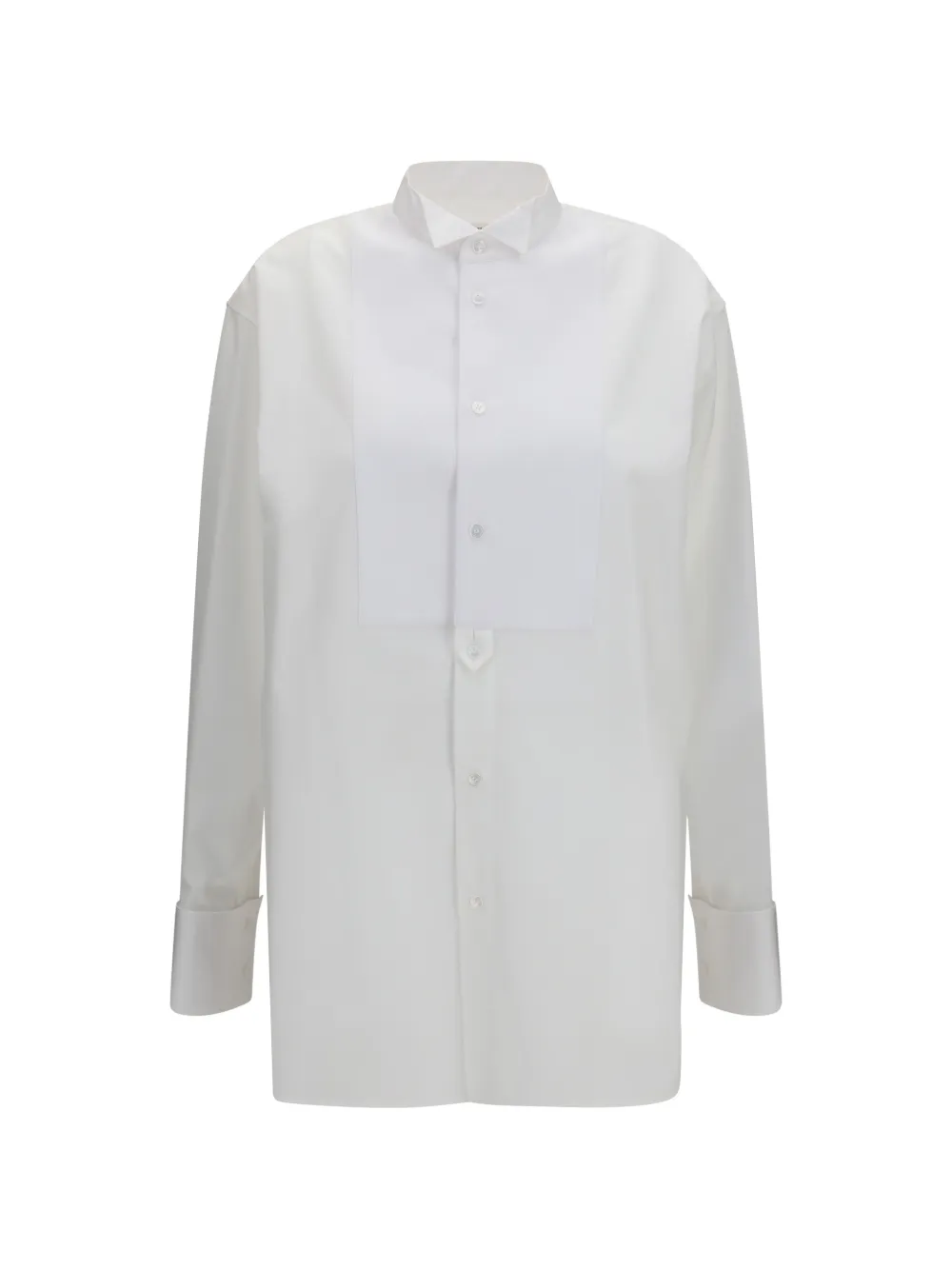 Saint Laurent bib-front cotton shirt - White