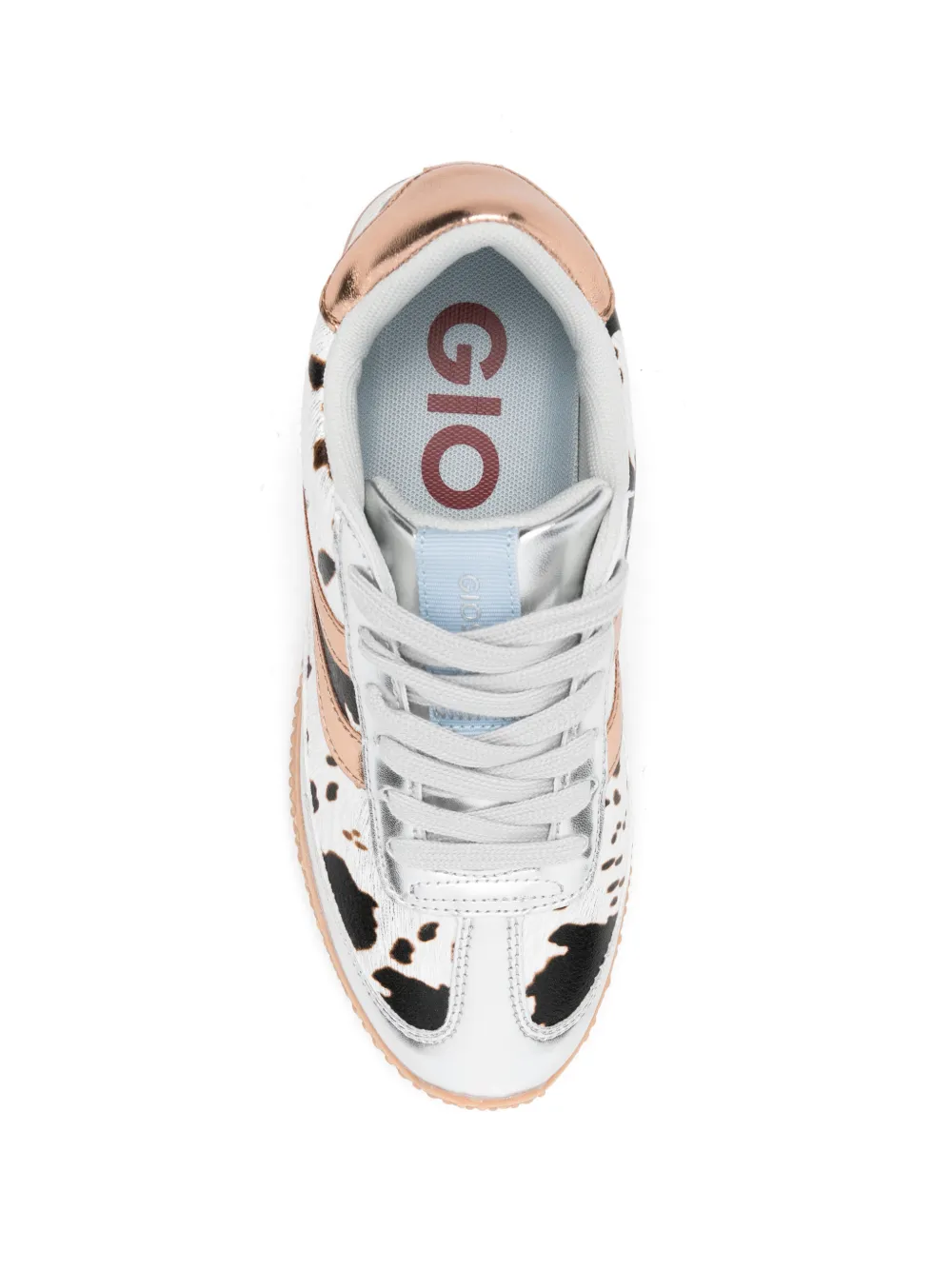 gioseppo Gering cow-print metallic-effect sneakers Zilver