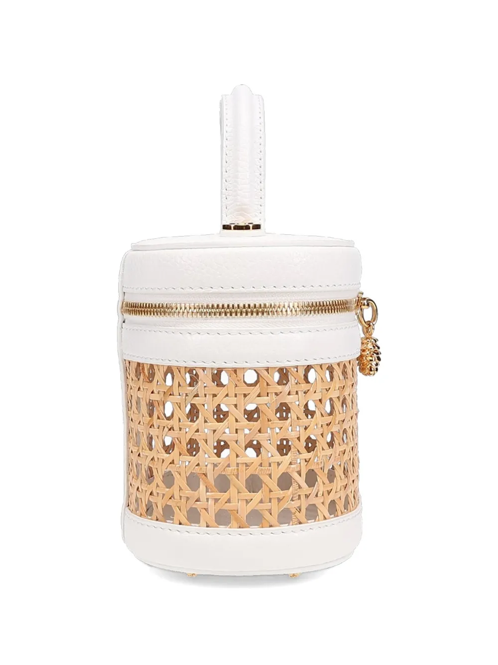 Tyler Ellis Kleine Victoria shopper met rieten vlak Beige