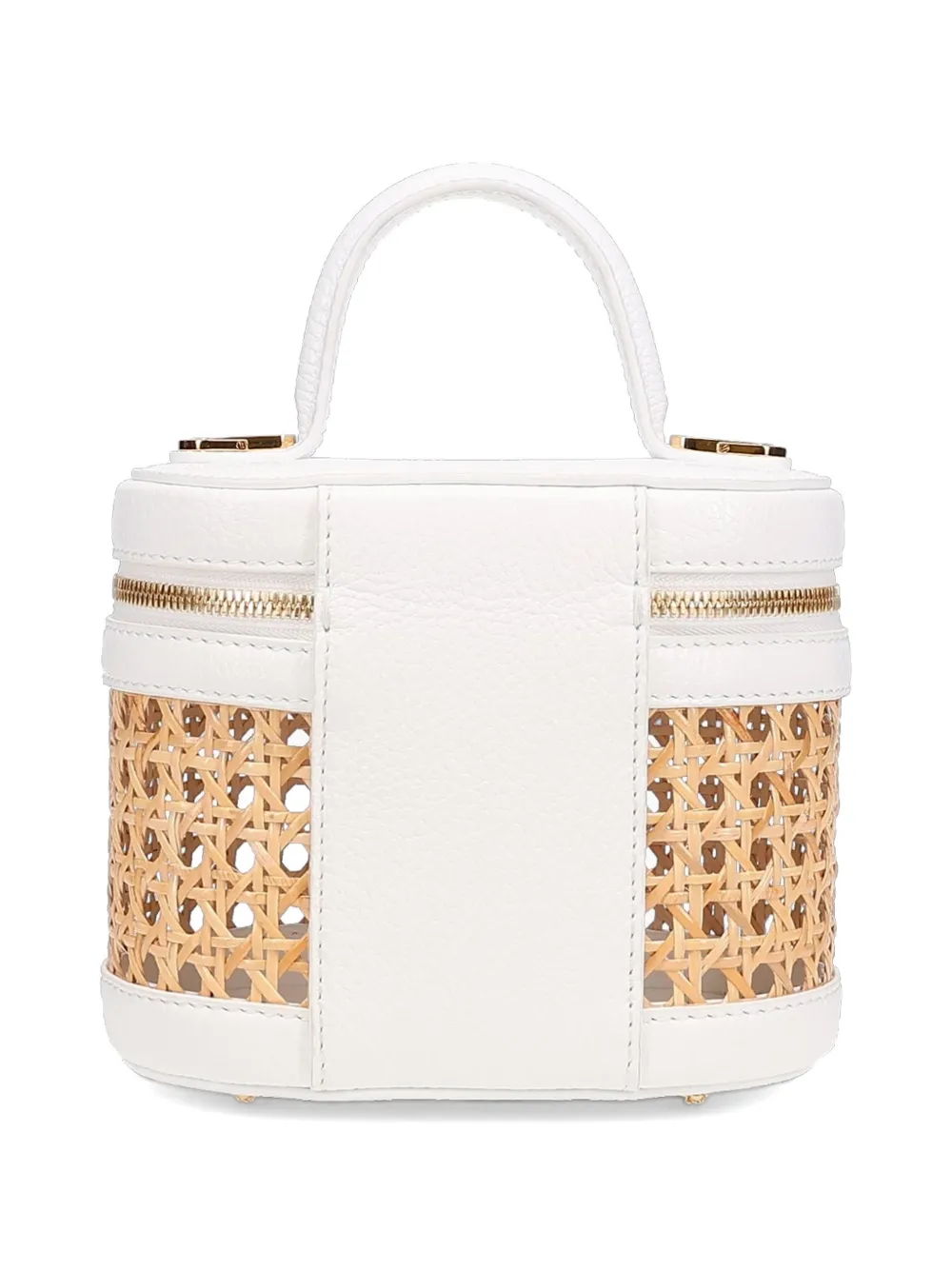 Tyler Ellis Kleine Victoria shopper met rieten vlak Beige