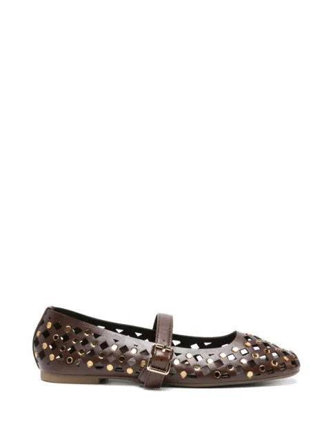 exè studded laser-cut ballet flats
