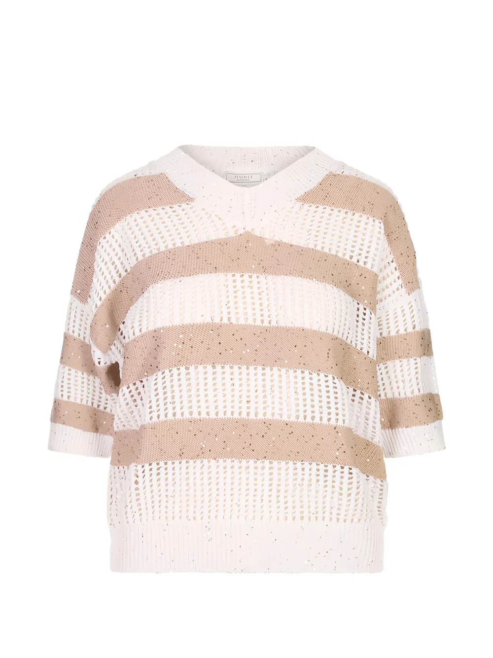 Peserico sequin-embellished short-sleeve sweater - Weiß