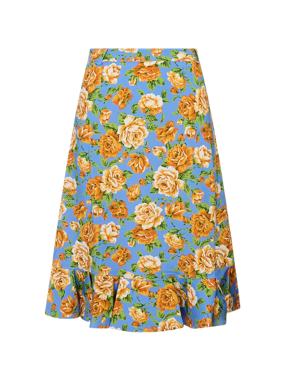 Rabanne floral-print ruffled skirt - Blu