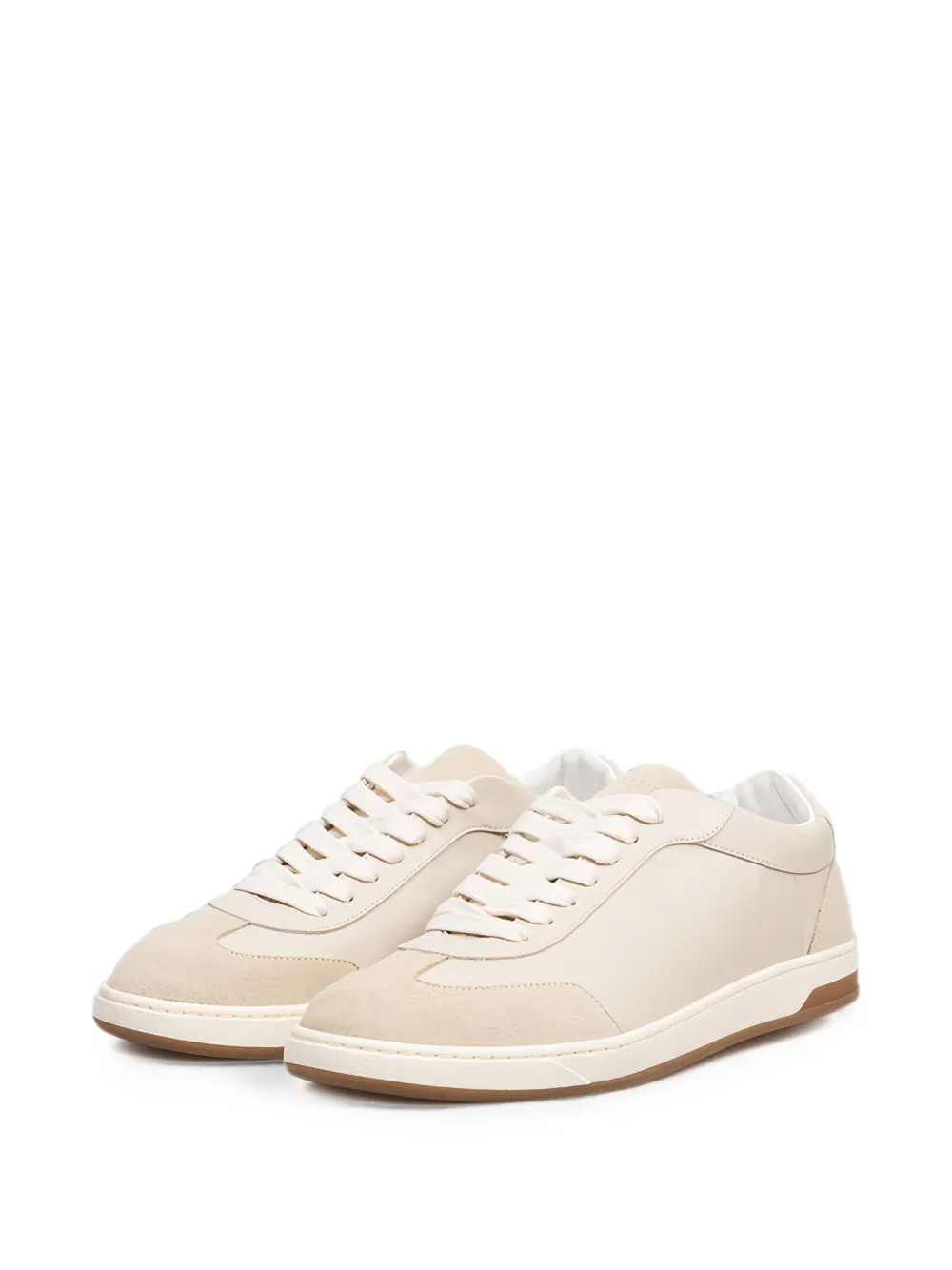 Peserico panelled lace-up sneakers Beige