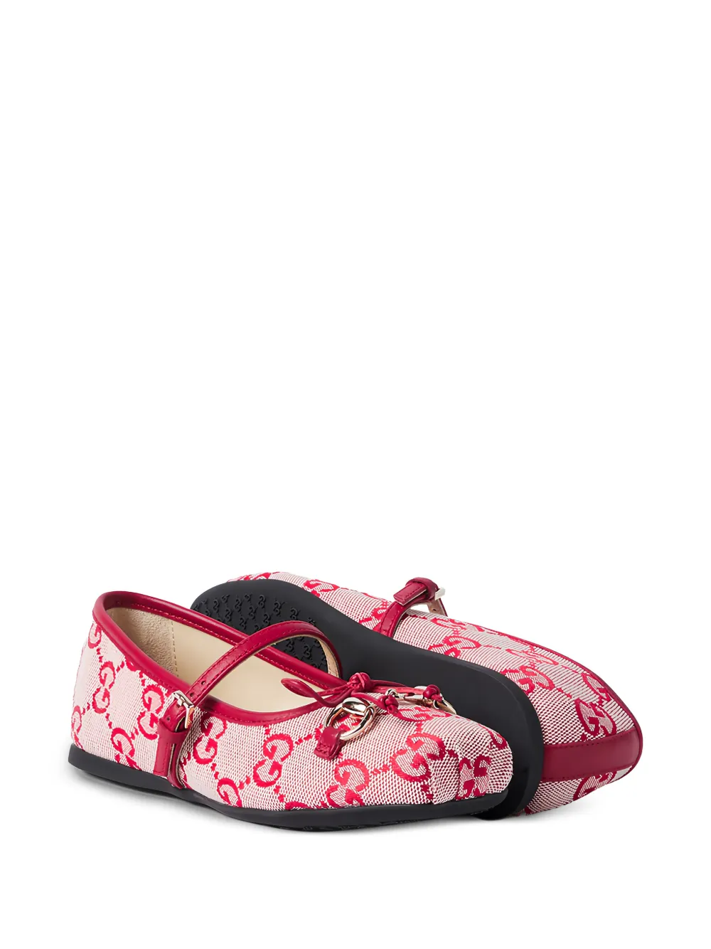 Gucci Kids GG Horsebit ballet flats Rood