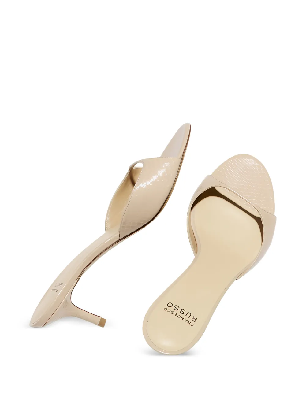 Francesco Russo snakeskin-effect glossy sandals Beige