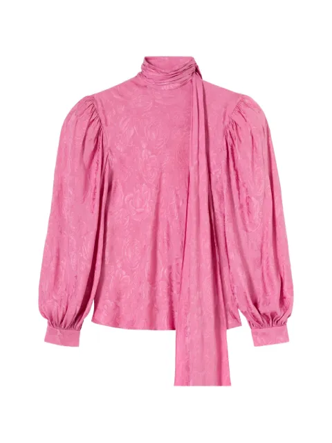 Gucci rose-jacquard pussy-bow blouse