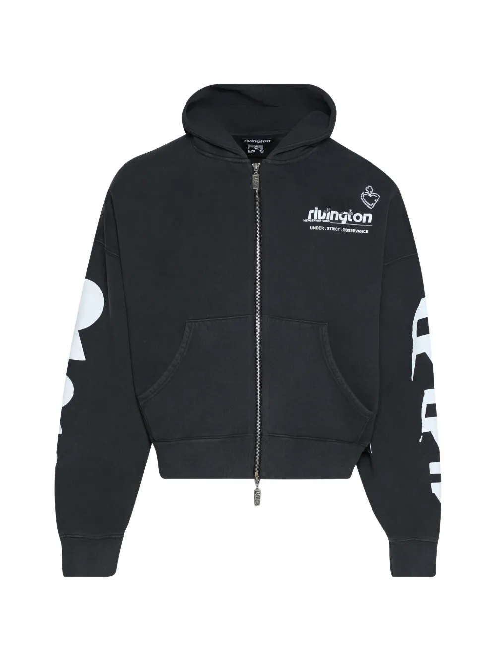 RIVINGTON ROI REBIS Membership Uso zip-up hoodie - Black