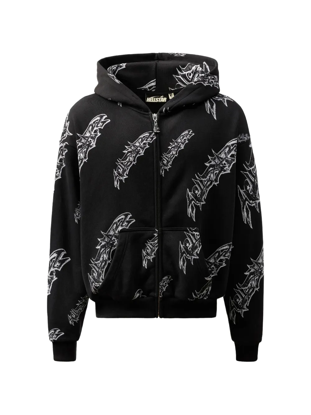 HELLSTAR graffiti-print zip-up hoodie - Black