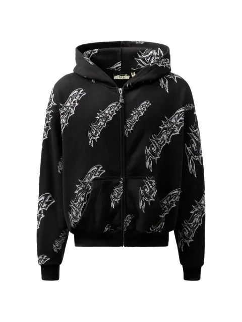 HELLSTAR graffiti-print zip-up hoodie