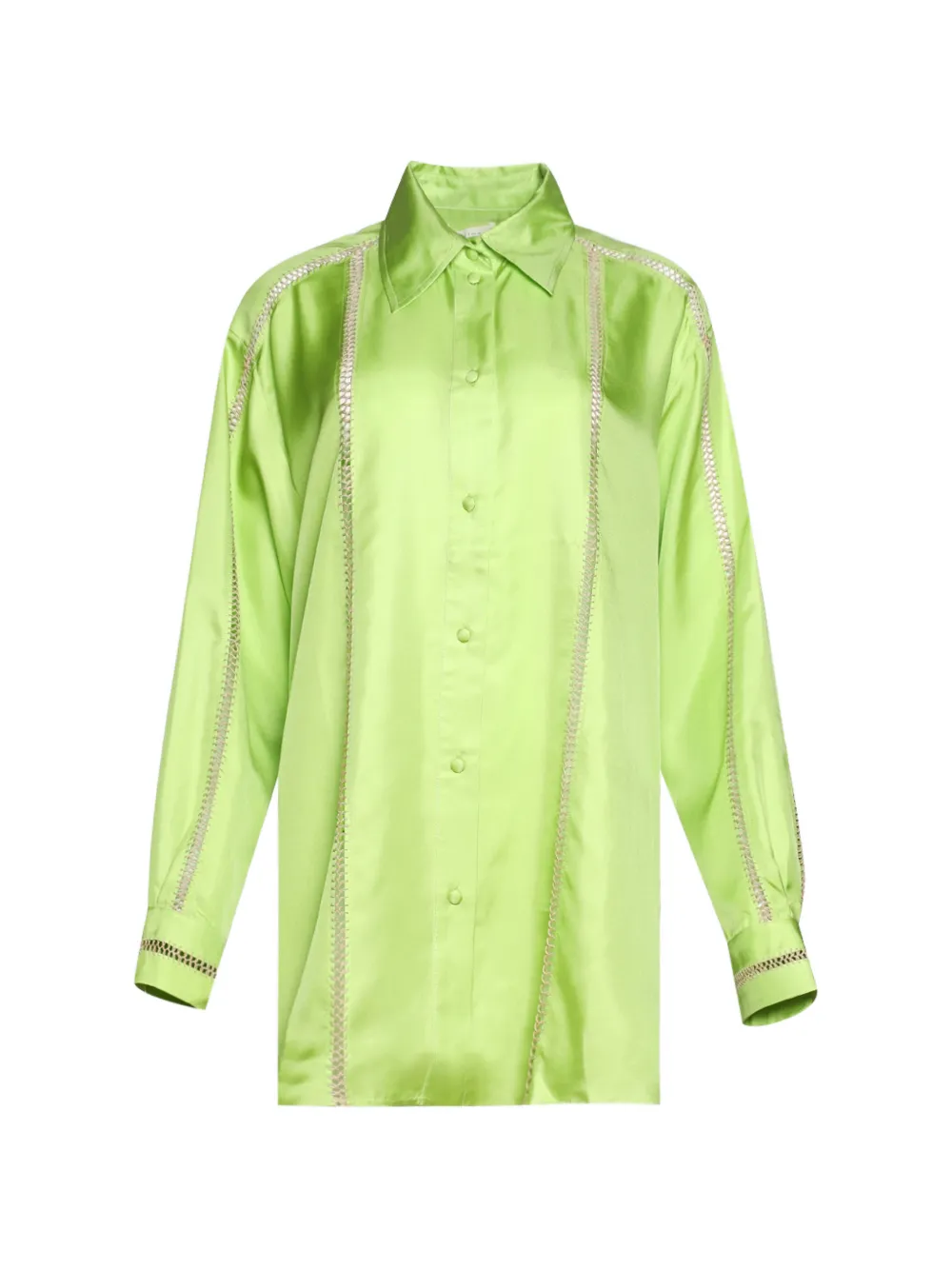 diotima Bridgetown open-knit-detail shirt - Verde