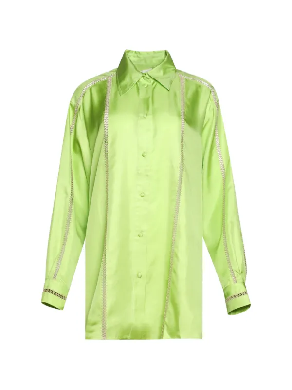 Diotima Bridgetown Open-knit-detail Shirt in Green