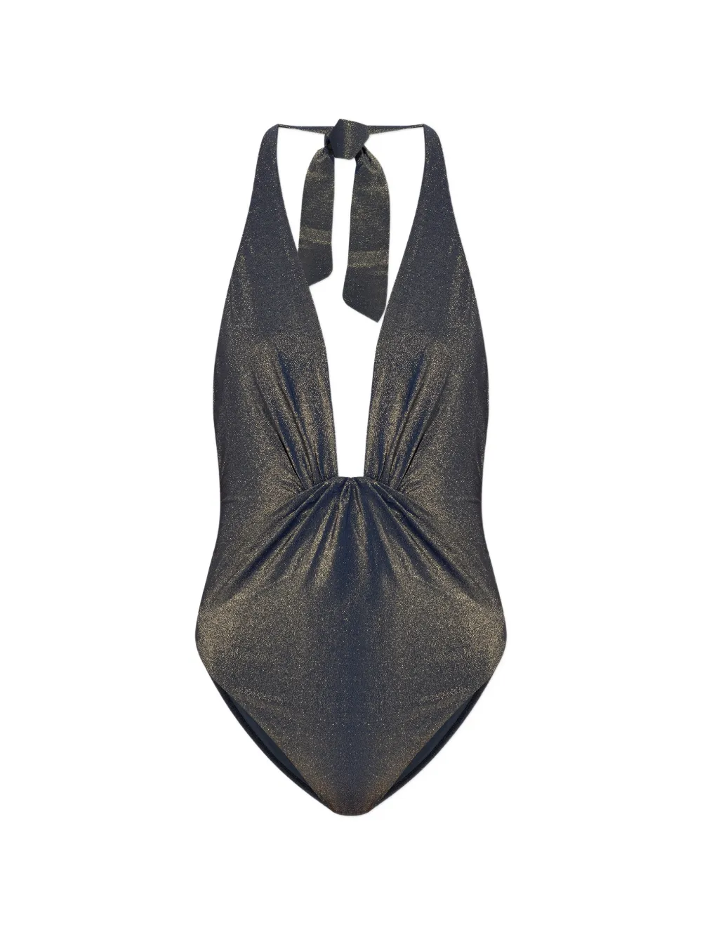 ZIMMERMANN metallic-effect halterneck swimsuit - Blau