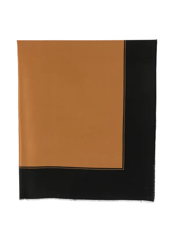 Saint Laurent Pre-owned 1970s Border-print Scarf in Brown
