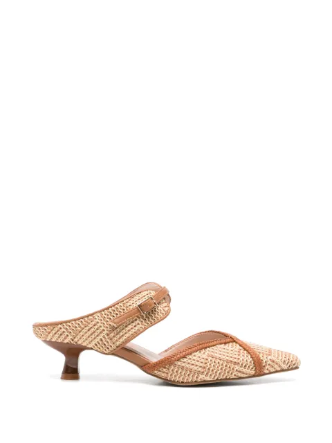 CAFèNOIR woven-effect buckle-strap mules