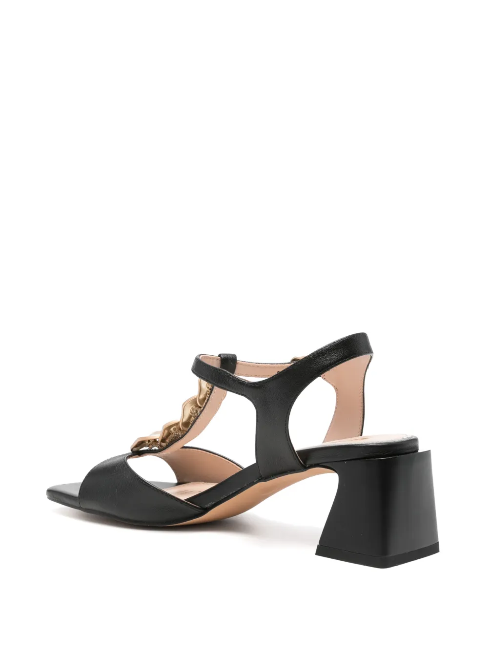 CAFèNOIR chain-detail leather sandals Zwart