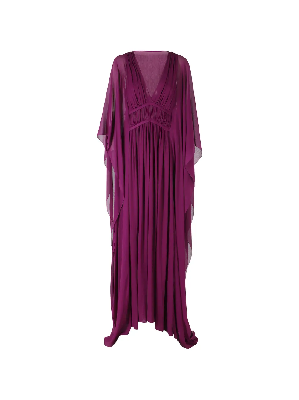 Alberta Ferretti Abito Creponne gathered-waist draped dress - Viola
