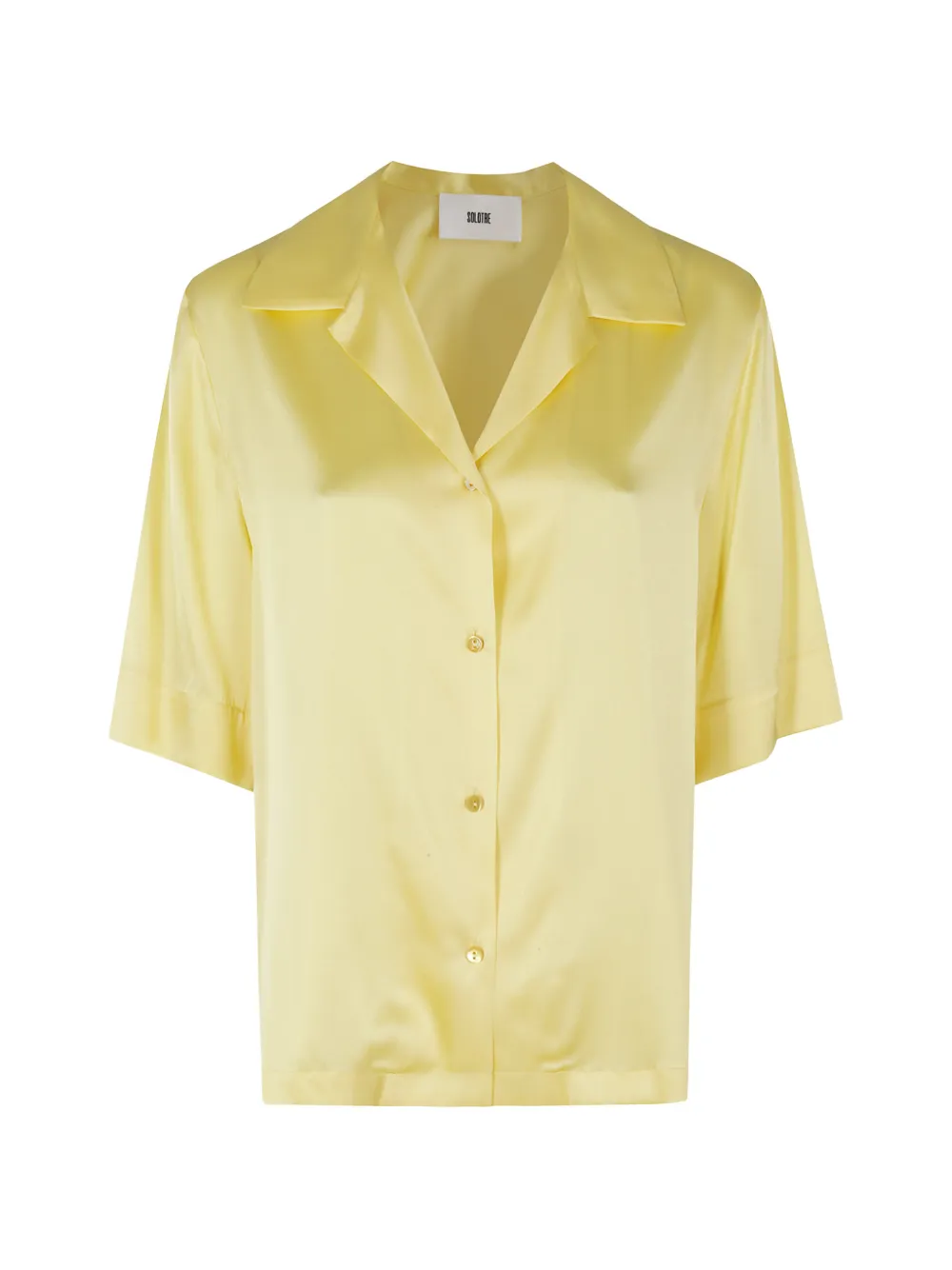 SOLOTRE satin-finish short-sleeved shirt - Gelb