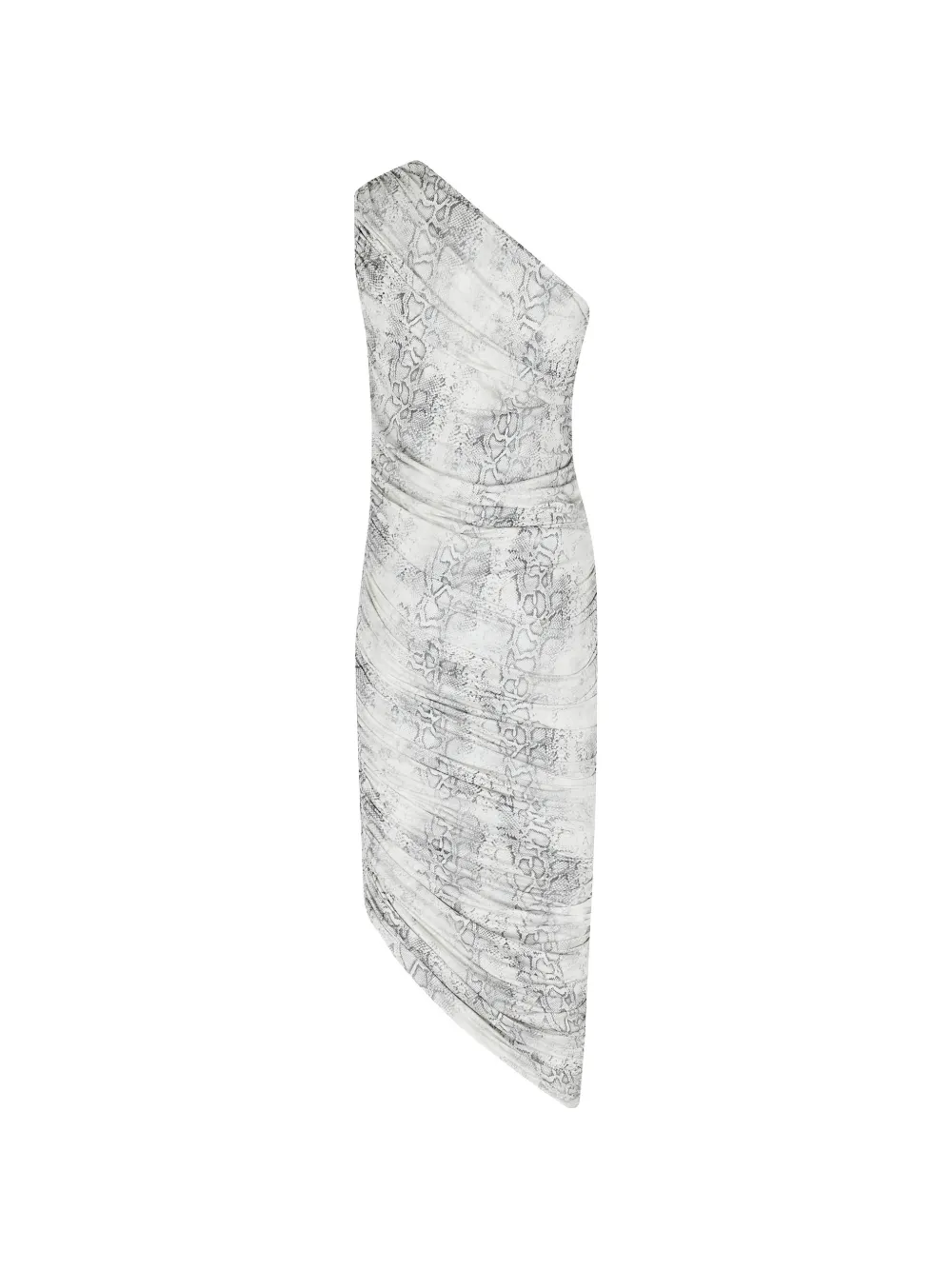 Federica Tosi snake-print draped asymmetric dress - Bianco