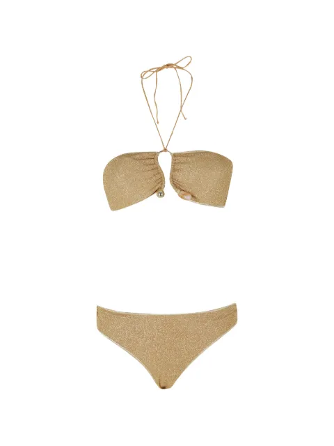 Oséree bikini med metallisk effekt og vedhæng