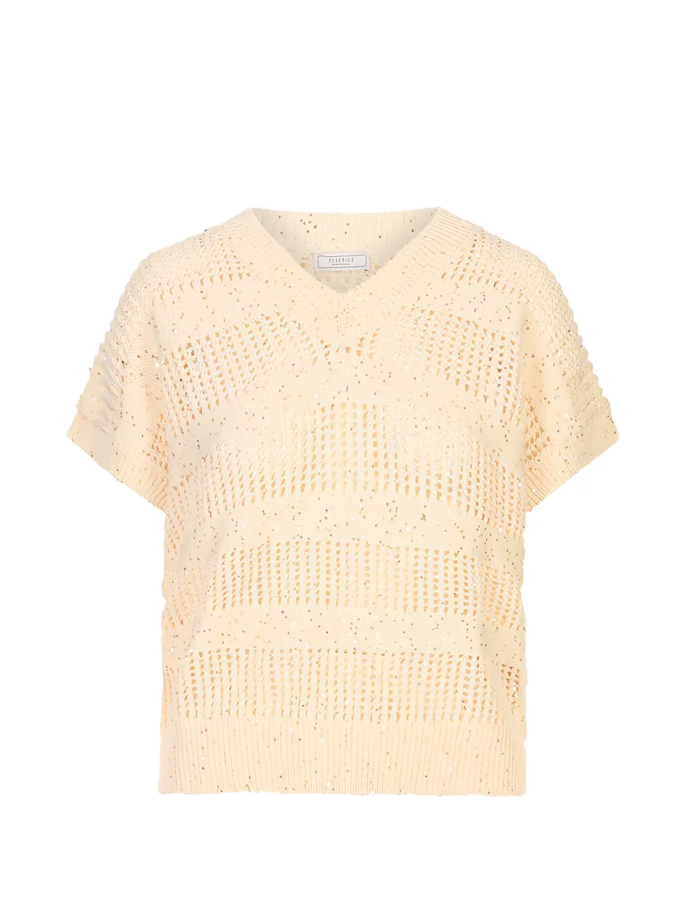Peserico sequin-embellished short-sleeve sweater - Rosa