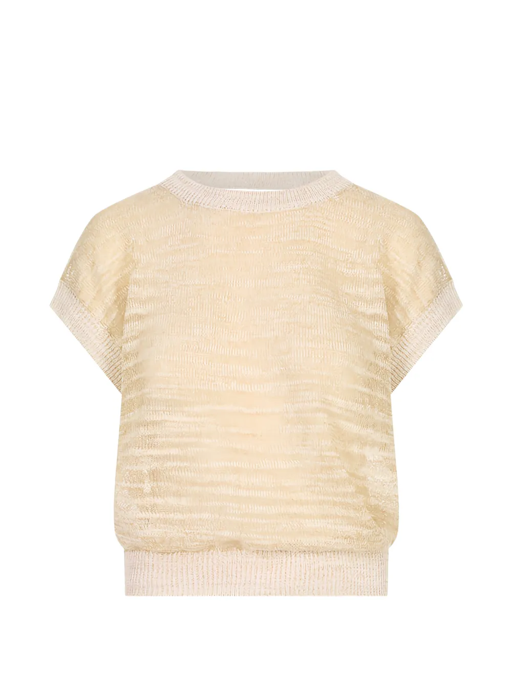 Peserico open-back knitted short-sleeve sweater - Toni neutri