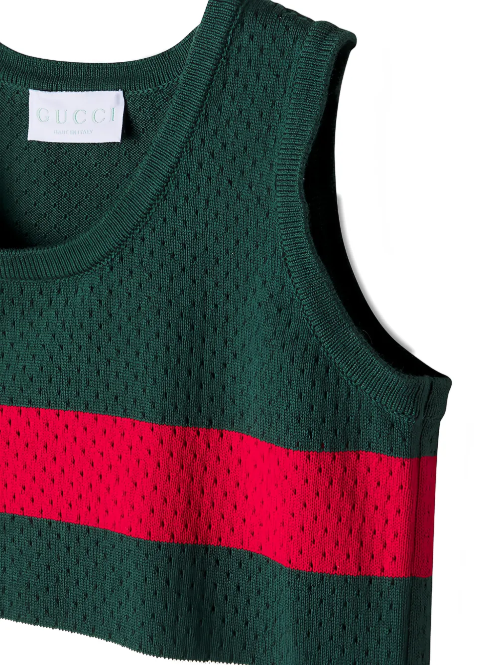 Gucci Kids Geplooide jurk met Web-streep Wit