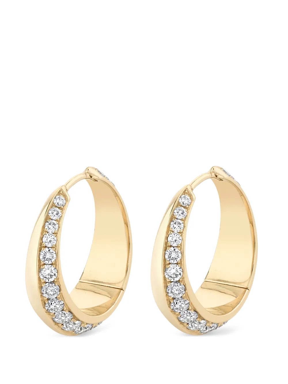 Lizzie Mandler Fine Jewelry diamond Crescent hoop earrings · OS