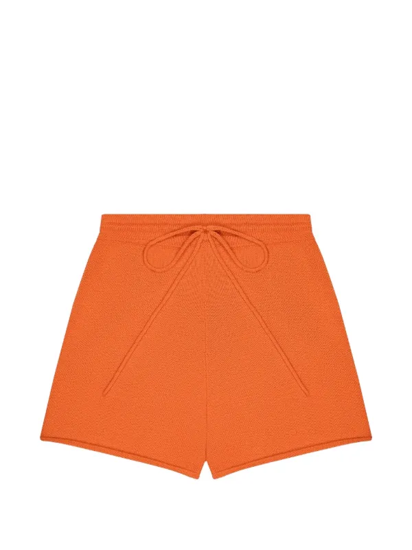 Calle Del Mar Cashmere Drawstring Shorts in Orange