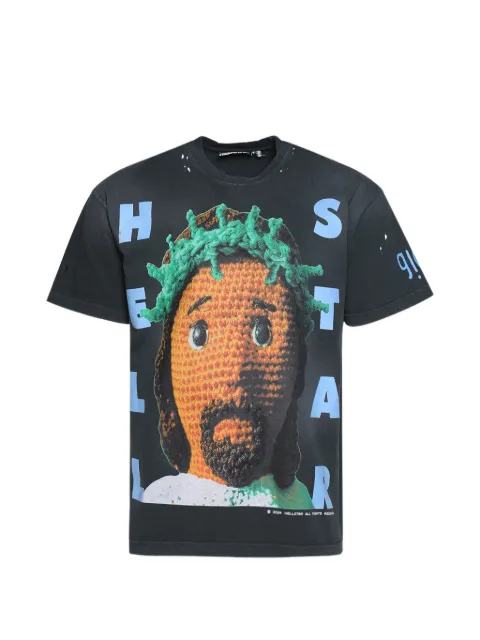 HELLSTAR graphic-print distressed T-shirt