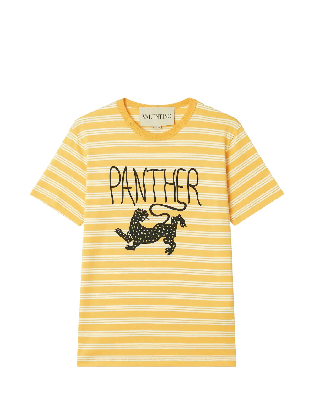 Valentino Garavani Panther gestreept T-shirt Geel