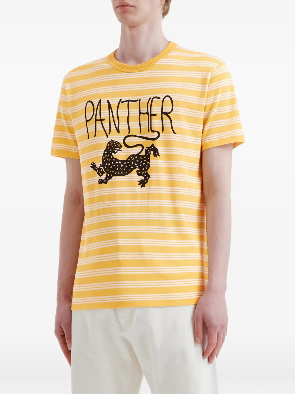 Valentino Garavani Panther gestreept T-shirt Geel