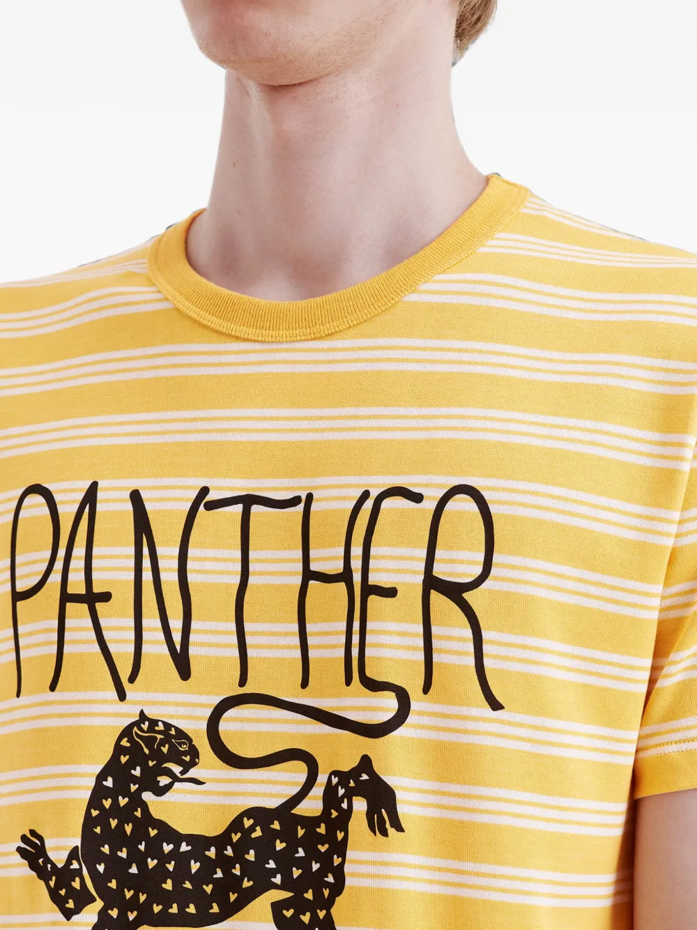Valentino Garavani Panther gestreept T-shirt Geel