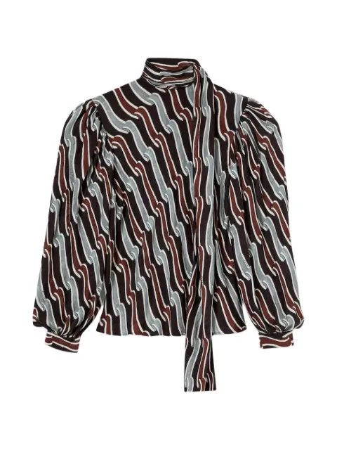 Gucci Heritage Ribbon-print blouse