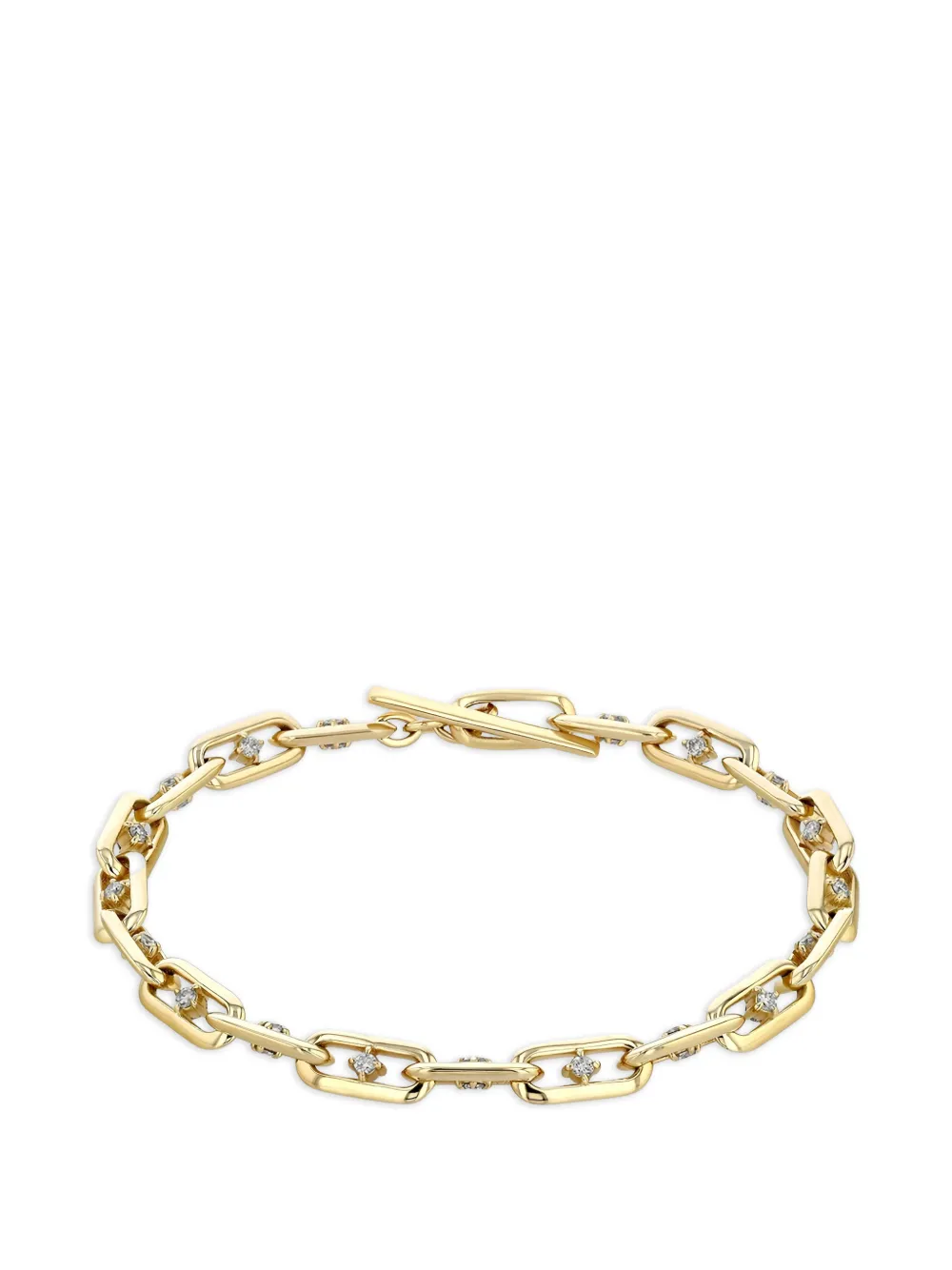 Lizzie Mandler Fine Jewelry Figaro white diamond OG link bracelet