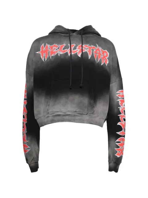 HELLSTAR Stars Shine graffiti-print cropped hoodie