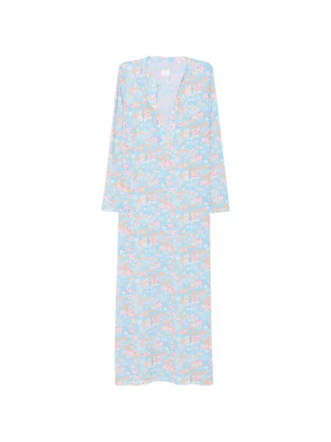 Caliban floral-print long-sleeve midi dress