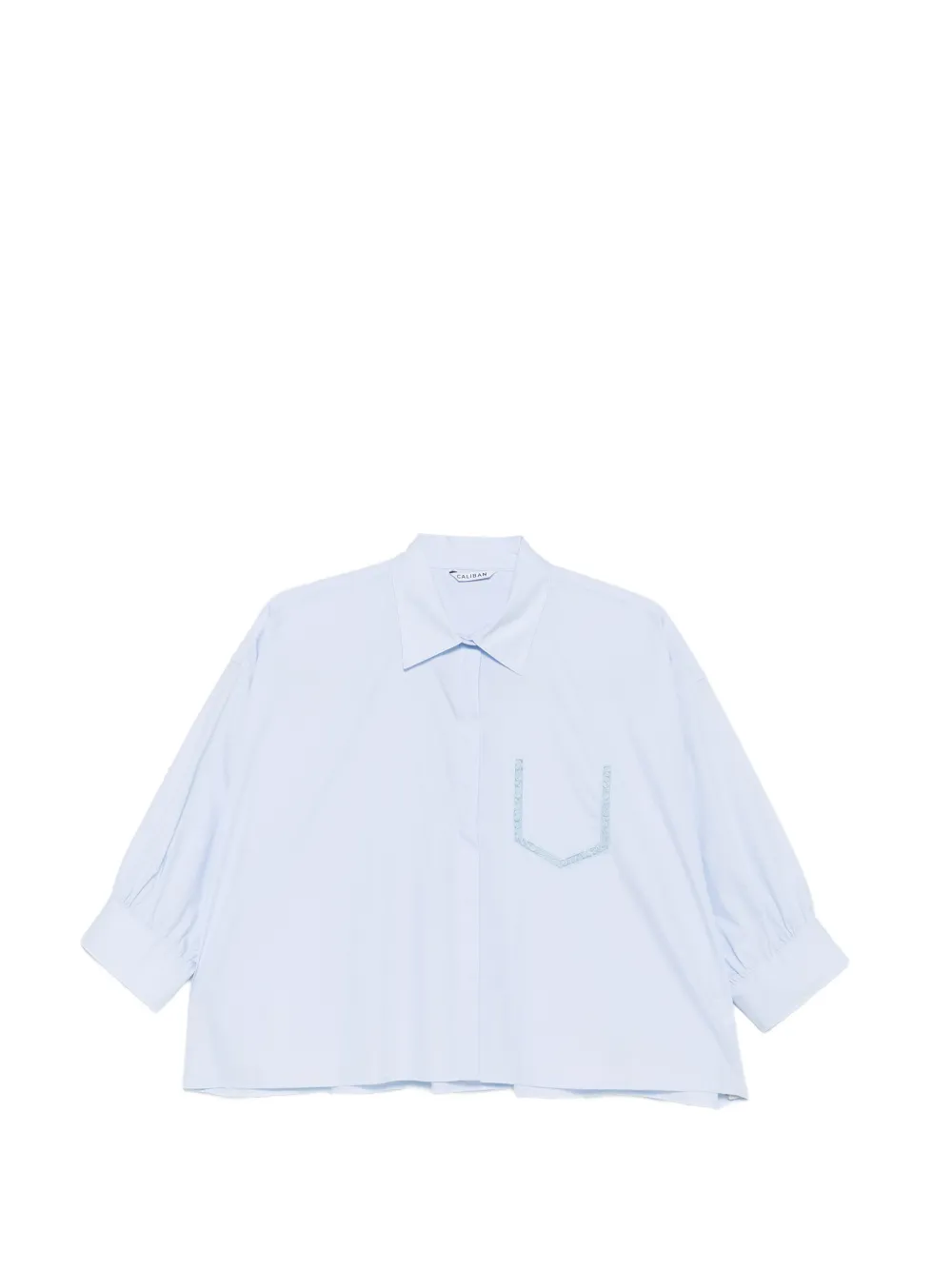 Caliban Lace-trim Boxy-fit Shirt In Blue