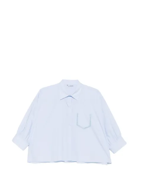 Caliban lace-trim boxy-fit shirt