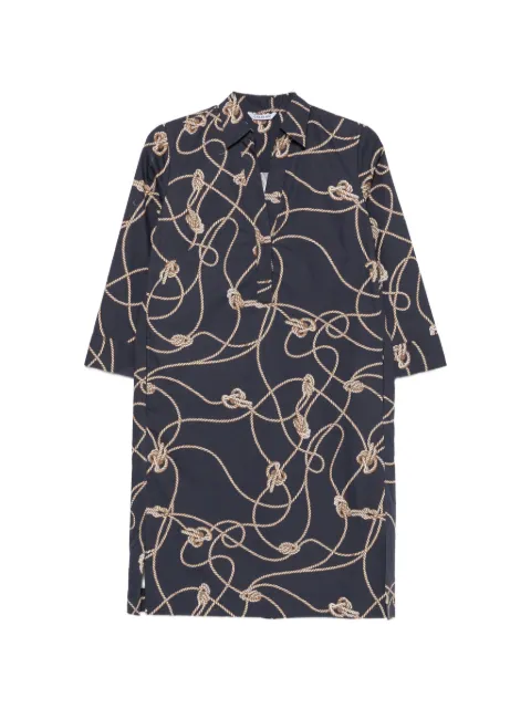 Caliban rope-print three-quarter-sleeve mini dress