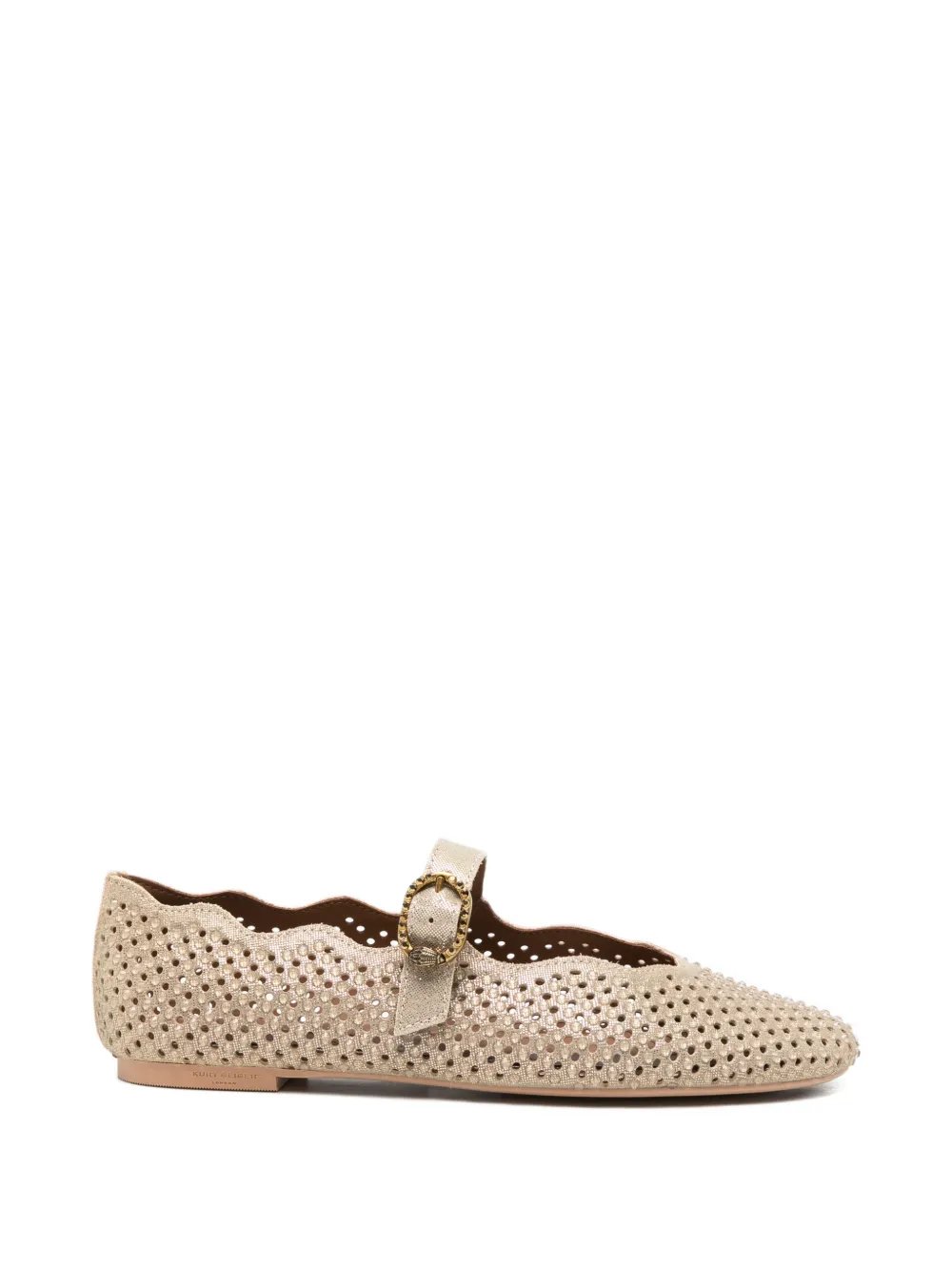 Kurt Geiger London Mayfair scalloped-edge ballet flats - Oro